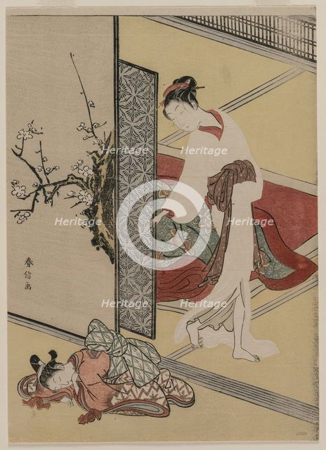 Courtesan and Sleeping Attendant, late 1760s. Creator: Suzuki Harunobu (Japanese, 1724-1770).