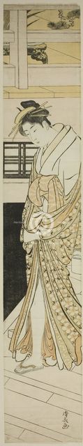 Courtesan Descending Stairs, c. 1783. Creator: Torii Kiyonaga.