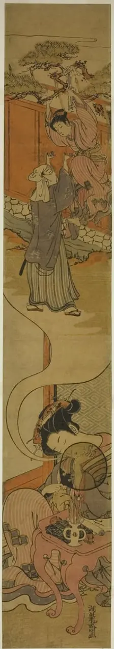 Courtesan Dreaming of Eloping, c. 1775. Creator: Isoda Koryusai