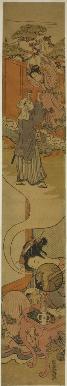 Courtesan Dreaming of Eloping, c. 1775. Creator: Isoda Koryusai