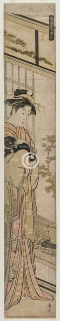 Courtesan Holding a Dog (from the series Popular Presentations), 1783. Creator: Torii Kiyonaga (Japanese, 1752-1815).