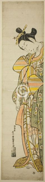 Courtesan Holding a Long Pipe, c. 1743. Creator: Ishikawa Toyonobu.