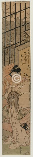 Courtesan in a Room Overlooking Edo Bay, c. 1770. Creator: Isoda Koryusai (Japanese).