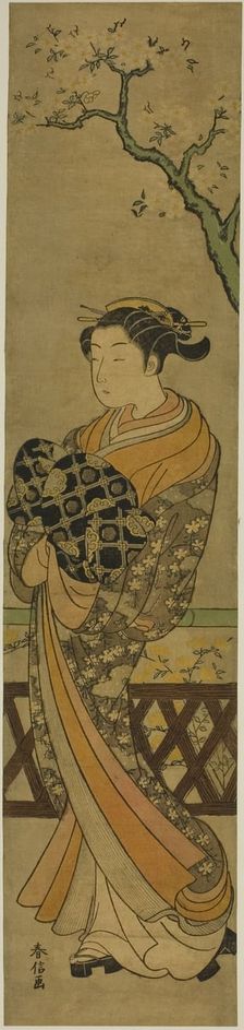 Courtesan Parading Beneath Cherry Tree, c. 1769/70. Creator: Suzuki Harunobu