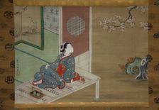 Courtesan Resting on the Veranda, 18th century. Creator: Furuyama Moromasa