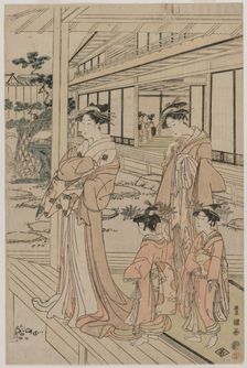 Courtesan Standing on a Veranda, early 1790s. Creator: Utagawa Toyokuni (Japanese, 1769-1825)