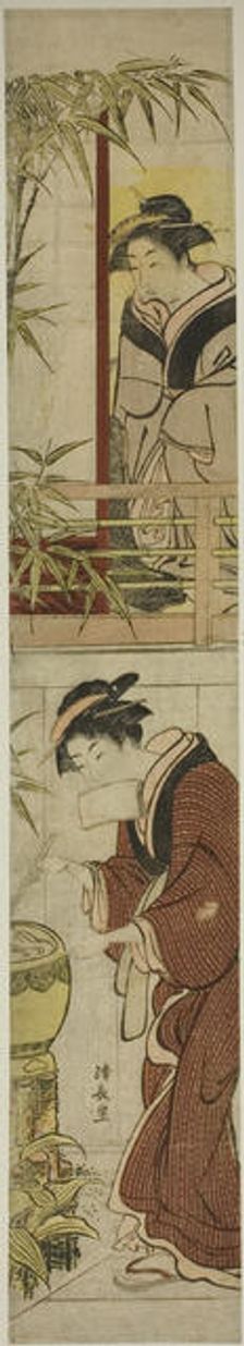 Courtesan Washing her Hands, c. 1784. Creator: Torii Kiyonaga