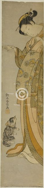 Courtesan with her Pet, c. 1769. Creator: Suzuki Harunobu.