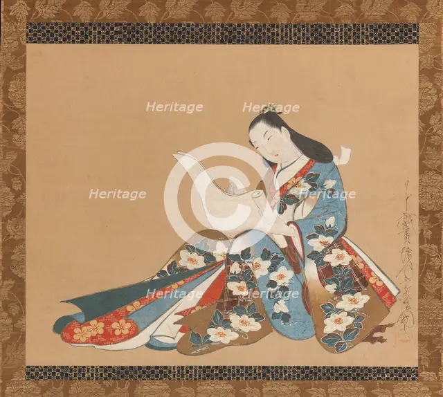 Courtesan Writing a Letter , ca. 1715. Creator: Kaigetsudo Doshin.