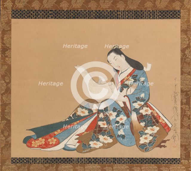 Courtesan Writing a Letter , ca. 1715. Creator: Kaigetsudo Doshin.