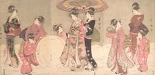Courtesans and Attendants Making a Giant Snowball, ca. 1796. Creator: Utagawa Toyokuni I