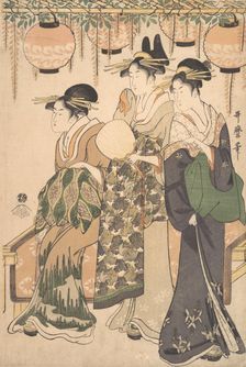 Courtesans Beneath a Wisteria Arbor..., ca. 1795. Creator: Kitagawa Utamaro