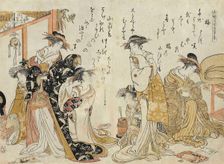 Courtesans. From the album New Beauties of the Yoshiwara in the Mirror of their Own Script , 1784