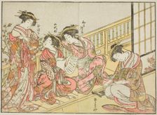Courtesans of the Takeya, from the book "Mirror of Beautiful Women of the Pleasure Quarters..., 1776 Creator: Shunsho