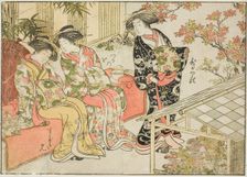 Courtesans of Tsuruya, from the book "Mirror of Beautiful Women of the Pleasure Quarters..., 1776. Creator: Shunsho