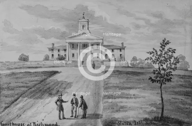 Courthouse at Richmond, Staten Island, New York, ca. 1872. Creator: Augustus Köllner.