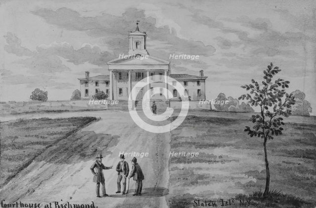 Courthouse at Richmond, Staten Island, New York, ca. 1872. Creator: Augustus Köllner.