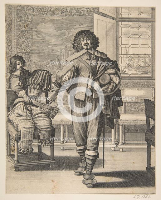 Courtier Following Edict Against Superfluity in Dress (Le Courtisan suivant le..., mid-17th century. Creator: Abraham Bosse.