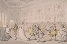 Courtiers passing through the Guard Chamber, St James's Palace, London, c1808. Creator: Thomas Rowlandson