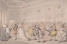 Courtiers passing through the Guard Chamber, St James's Palace, London, c1808. Creator: Thomas Rowlandson