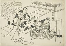 Courting Komachi (Kayoi Komachi), from the series Famous Scenes from Japanese Puppet...,1705/06. Creator: Okumura Masanobu
