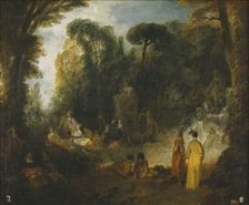 Courtly Gathering In A Park, 1712-1713. Artist: Watteau, Jean Antoine (1684-1721)