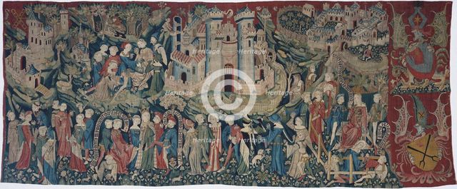 Courtly Love Games (Spieleteppich), tapestry, ca 1400.