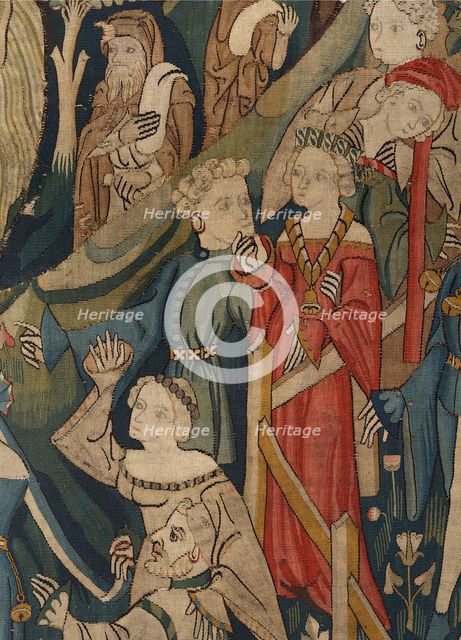 Courtly Love Games (Spieleteppich), tapestry. Detail, ca 1400.