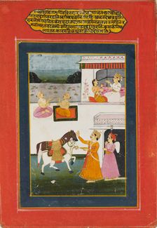 Courtly scene from a Baramasa series, 19th century