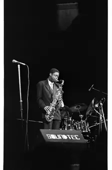 Courtney Pine, Fairfield Halls, Croydon, 1987. Artist: Brian O'Connor