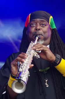 Courtney Pine, Love Supreme Jazz Festival, Glynde Place, East Sussex, 2014. Artist: Brian O'Connor