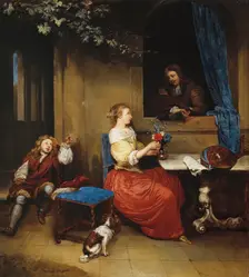 Courtship, c1665. Creator: Gaspar Netscher