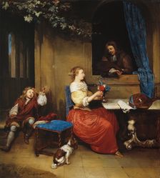 Courtship, c1665. Creator: Gaspar Netscher