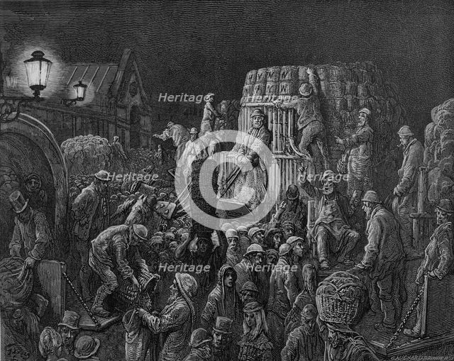 'Covent Garden Market - Early Morning', 1872. Creator: Gustave Doré.