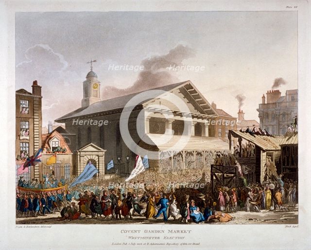 Covent Garden Market, Westminster, London, 1808. Artist: Augustus Charles Pugin