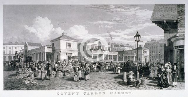 Covent Garden Market, Westminster, London, 1827. Artist: Frederick James Havell