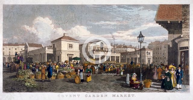 Covent Garden Market, Westminster, London, 1827. Artist: Frederick James Havell