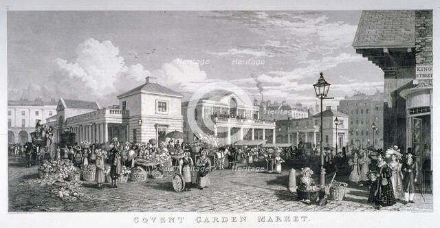 Covent Garden Market, Westminster, London, 1827. Artist: Frederick James Havell
