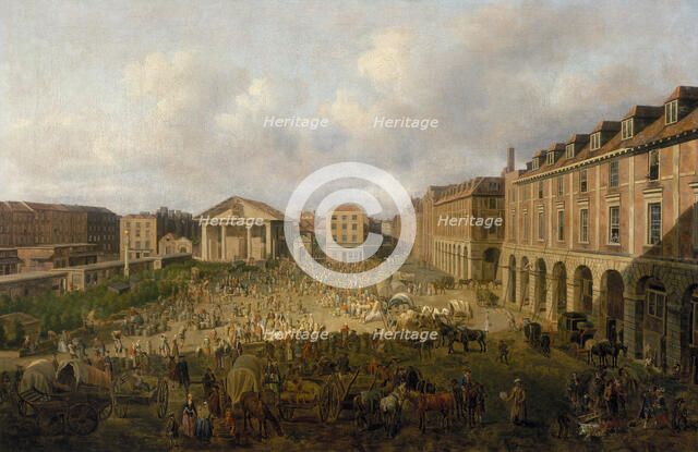 'Covent Garden Piazza and Market', c1755. Artist: Samuel Scott