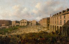Covent Garden Piazza and Market c1755. Creator: Samuel Scott