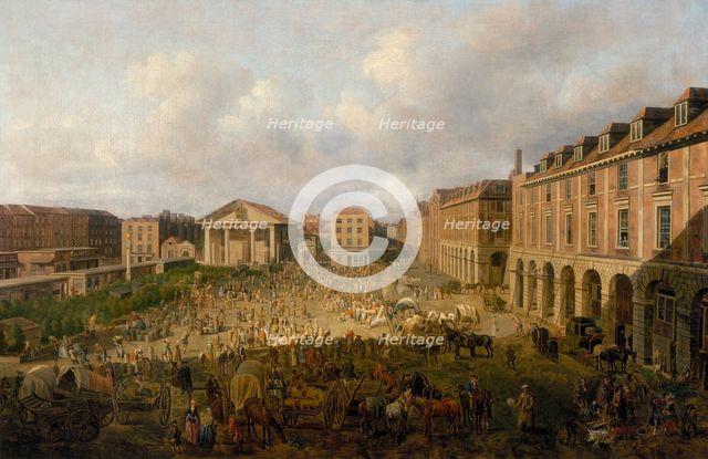 'Covent Garden Piazza and Market', c1755. Creator: Samuel Scott.