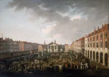 Covent Garden Piazza and Market c1775. Creator: John Collet
