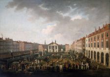 Covent Garden Piazza and Market c1775. Creator: John Collet