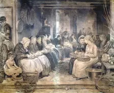 Covent Garden Scene - Women Workers Seated c1862-1935. Artist: Francis William Lawson