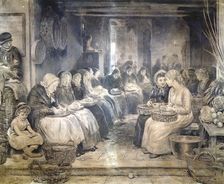 Covent Garden Scene - Women Workers Seated c1862-1935. Artist: Francis William Lawson