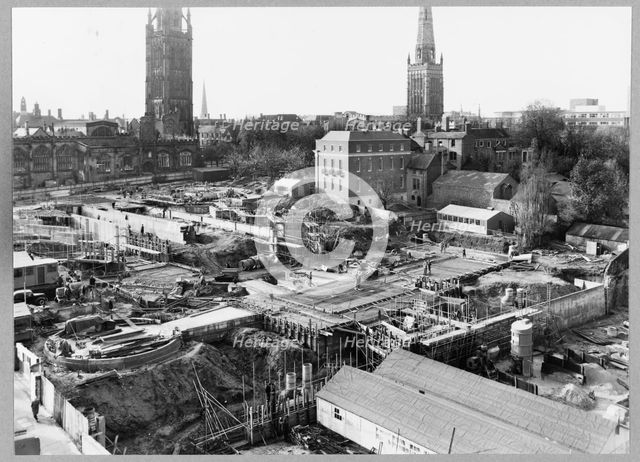 Coventry Cathedral, Priory Street, Coventry, 10/11/1955. Creator: John Laing plc.