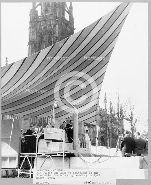 Coventry Cathedral, Priory Street, Coventry, 23/03/1956. Creator: John Laing plc.