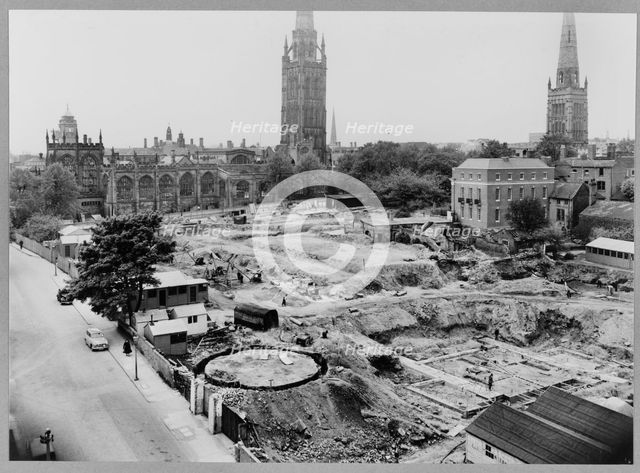Coventry Cathedral, Priory Street, Coventry, 31/05/1955. Creator: John Laing plc.