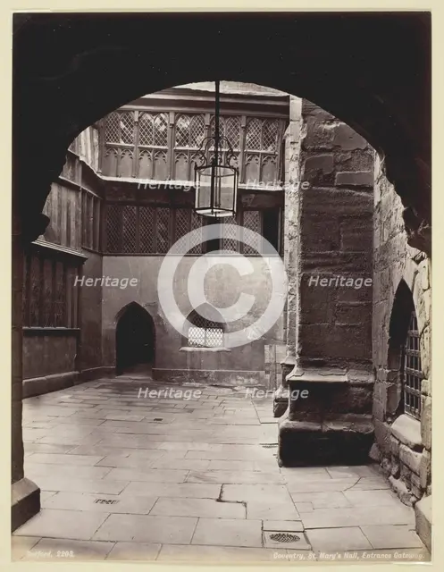 Coventry, St. Mary's Hall, Entrance Gateway, 1860/94. Creator: Francis Bedford.