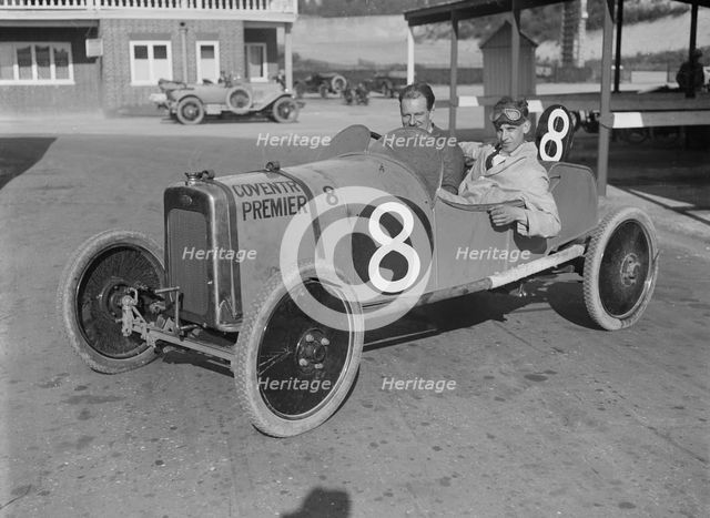 Coventry-Premier of AJ Dixon, JCC 200 Mile Race, Brooklands, 1921. Artist: Bill Brunell.